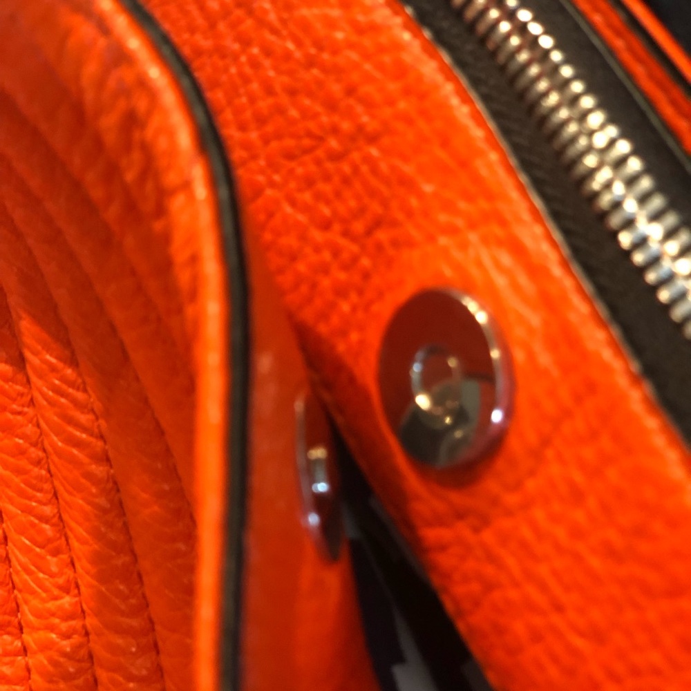 orYANY Orange Leather Women's Shoulder Handbag with strap - Picture 12 of 16